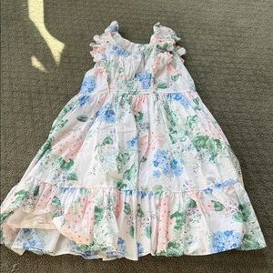 Janie and Jack Floral Dress in Blue and Green